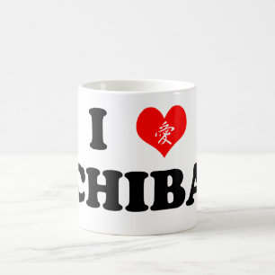 Café I taza de Chiba del corazón
