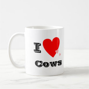 Café I taza de las vacas del corazón (amor)
