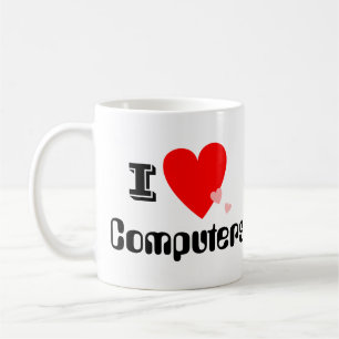 Café I taza de los ordenadores del corazón (amor)