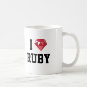 Café I taza de rubíes del friki del corazón