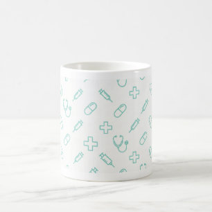 Café Iconos Médicos Patrón PNG – Diseño de Taza Tema Do