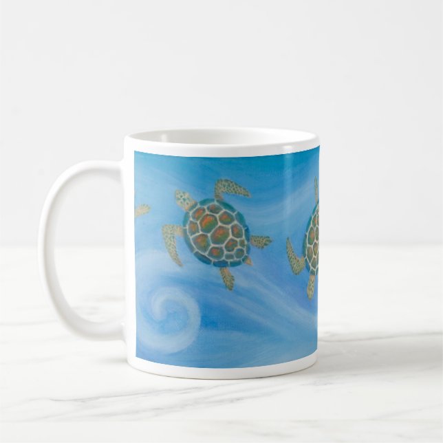 Café Ilustraciones de las tortugas de mar - taza de (Izquierda)