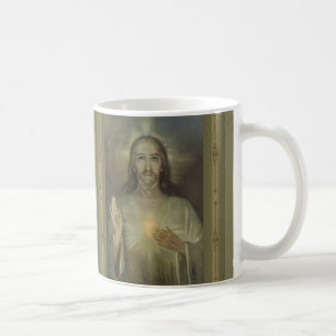 Café Imagen milagrosa del corazón sagrado de la taza d
