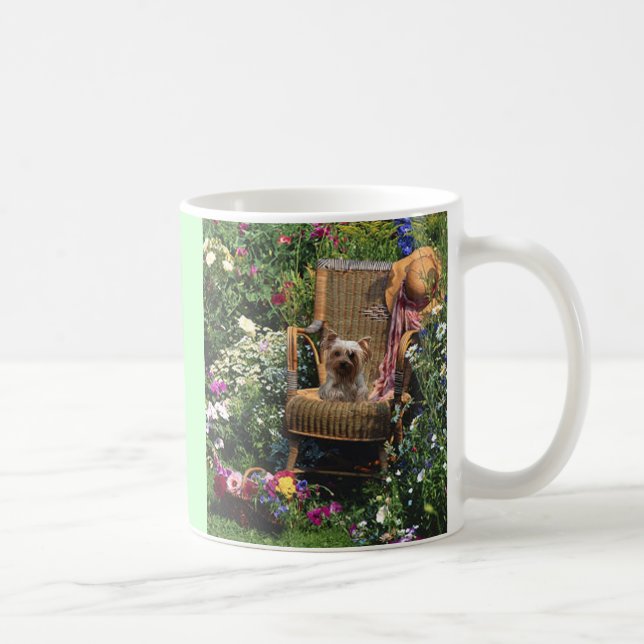 Café Jardín de la taza de Yorkshire Terrier (Derecha)