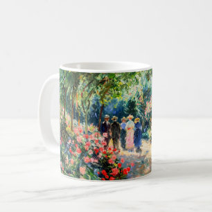 Café Jardín Impresionista Taza de Arte Jardín de Rosas 