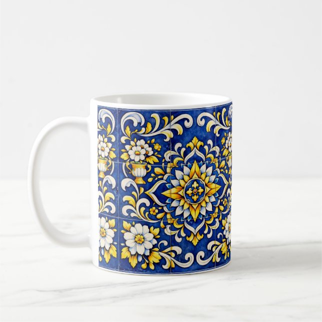 Café Jarrón de Cobalt Azulejo Taza (Izquierda)