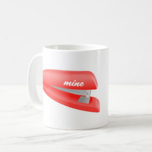 Café La grapadora roja es taza de la mina