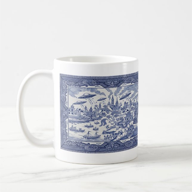 Café La invasión de Willow Ridge - Taza Blue Willow (Izquierda)