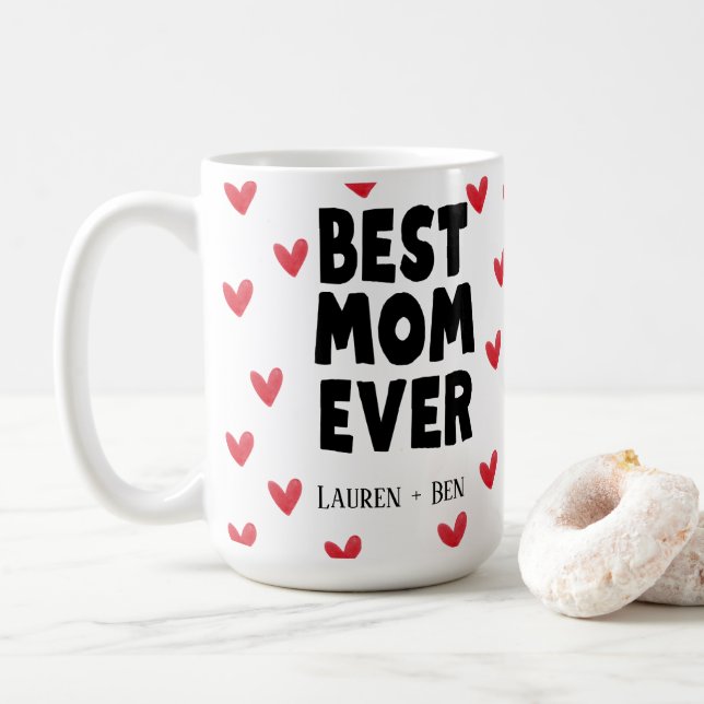 Café La mejor madre de todos los niños nombra a la taza (Con donut)