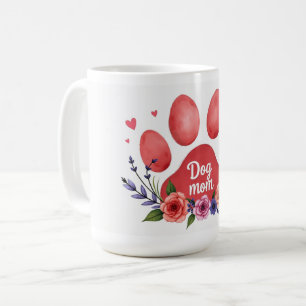 Café La Mejor Mamá de Perros del Mundo – Taza floral de