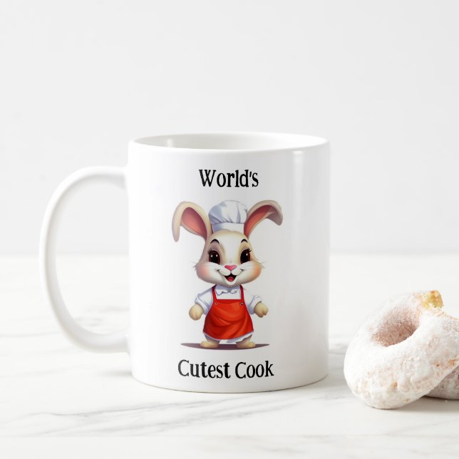 Café La mejor taza de conejo de cocina del mundo (Con donut)