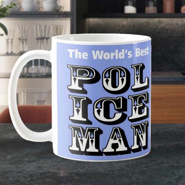 Café La mejor taza de policía del mundo con azul (Subido por el creador)
