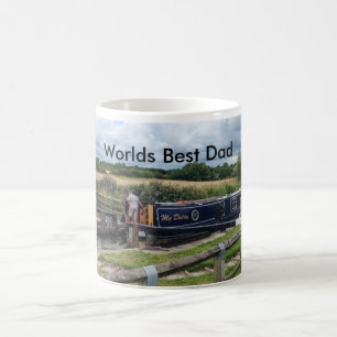 Café La mejor taza del papá de los mundos con el barco
