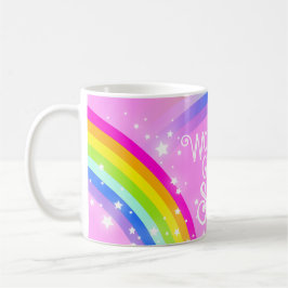 Café La mejor taza rosa de la luz arcoiris SISTER del m