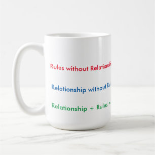 Café La relación gobierna negro taza del Dos-Tono de 1