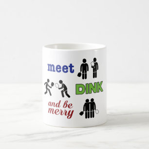 Café La "reunión, Dink, y sea feliz" taza de Picklebal