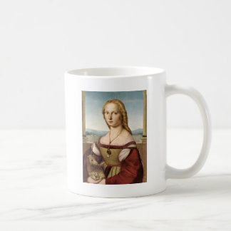 Café La señora de Raphael con una taza del unicornio