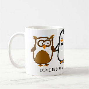 Café La TAZA al azar de los pingüinos - el "AMOR ES el