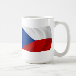 Café La Taza con la Bandera de la República Checa
