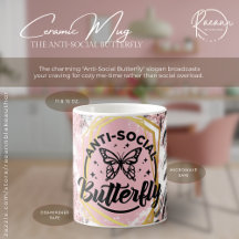 La Taza de Cerámica Mariposa Antisocial