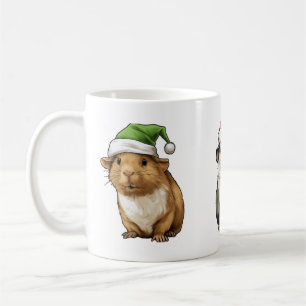 Café La taza de cerdo de Guinea en Navidades vibes navi