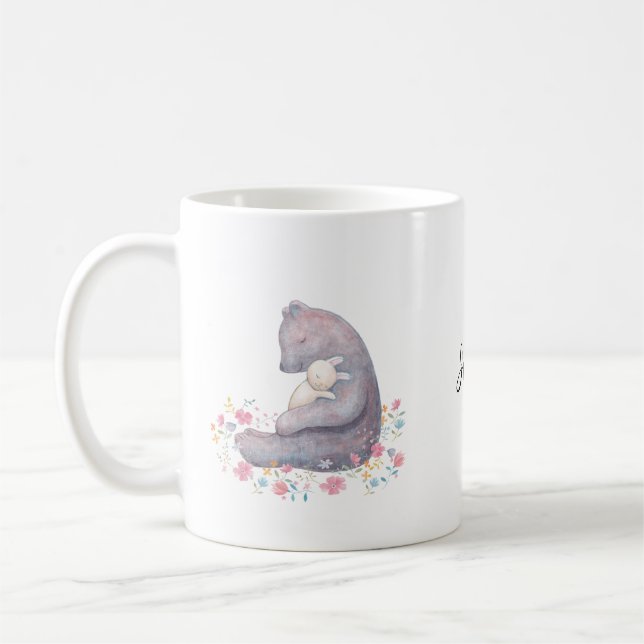 Café La taza de encargo del oso y del conejito (Izquierda)
