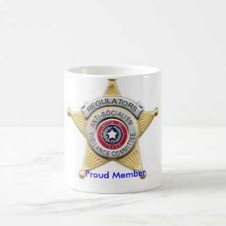 Café La taza de la insignia de los reguladores