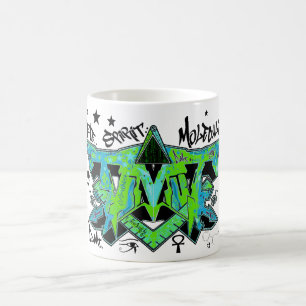 Café La taza del ayahuasca del DMT de la molécula del