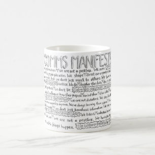 Café La taza del manifiesto de Comms