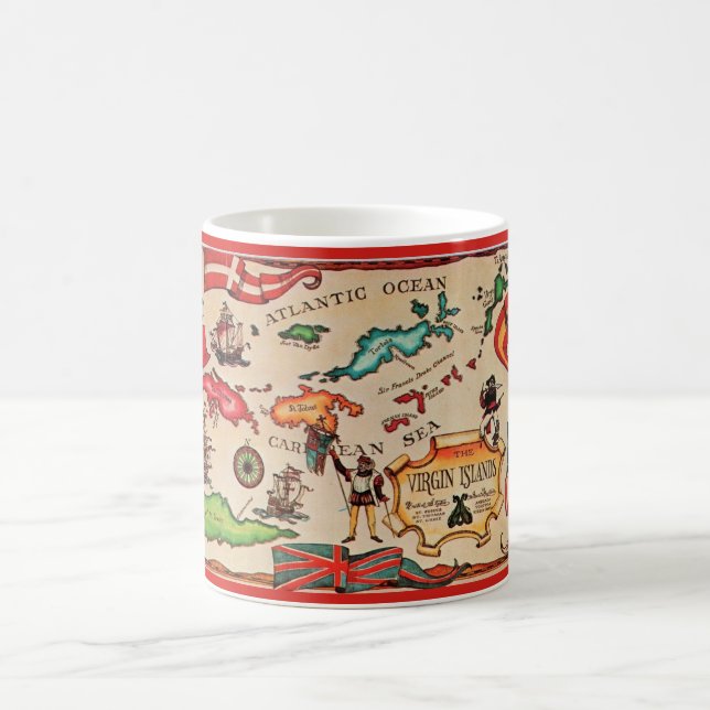 Café La taza del mapa de las Islas Vírgenes (Centro)
