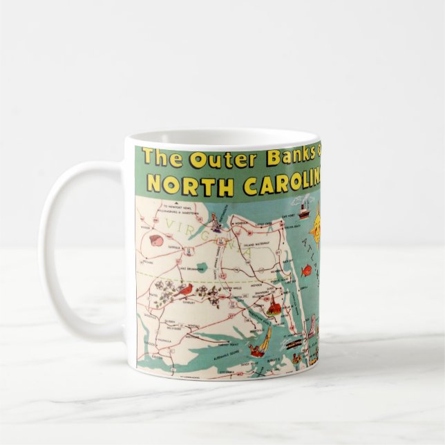 Café La Taza del Mapa de Outer Banks (Izquierda)