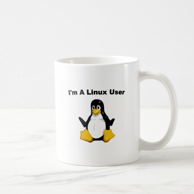 Café La taza del último usuario de Linux (Derecha)
