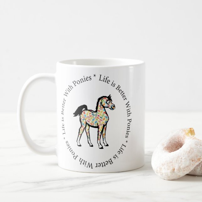 Café La vida es mejor con la taza de los potros (Con donut)