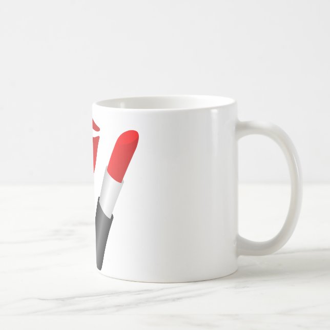 Café Labios rojos M.U.A. taza blanca clásica de 11 (Derecha)