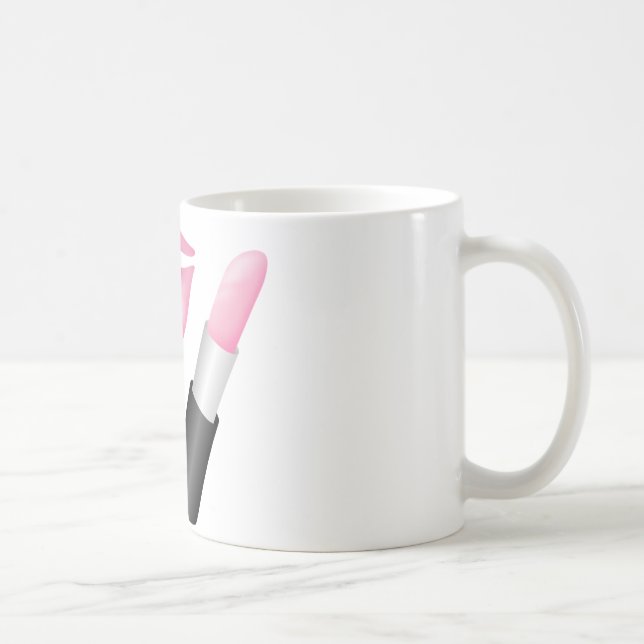 Café Labios rosados M.U.A. taza blanca clásica de 11 (Derecha)