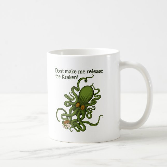 Café Lance la taza divertida de Kraken (Derecha)
