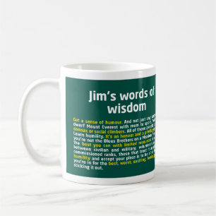 Café Las palabras de Jim de la taza de la sabiduría
