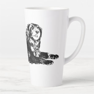 Café Latte Auténticas líneas de perro en otoño en la taza mat