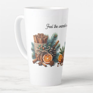 Café Latte Calidez en Cada Sorbo Taza Festiva de Alegría