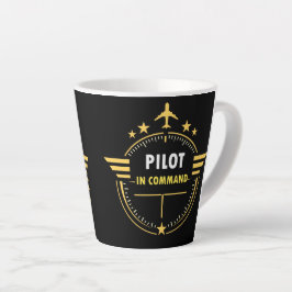 Café Latte Diseño de taza para piloto de aviación personaliza