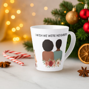 Café Latte Figuras de Mejores Amigos Personalizadas y Taza de