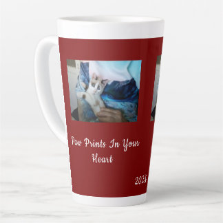 Café Latte huellas de patas, tu corazón, Foto de gato Taza de