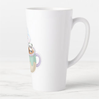 Café Latte Ilustración de adorable panda Kawaii en taza de té