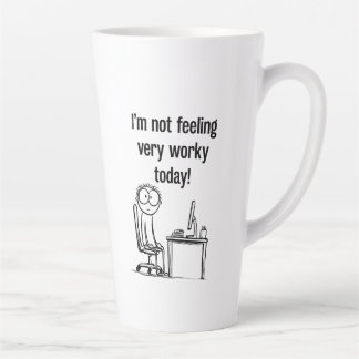 Café Latte No Me Siento Trabajador Hoy Taza Divertida de Ofic