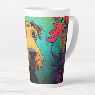 Café Latte Personalizado Airedale Terrier en una taza de latt