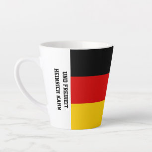 Café Latte Taza con la bandera de Alemania Unidad Justicia Li