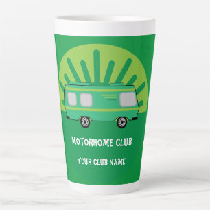 Café Latte Taza con llavero de clubes de caravanas y autocara