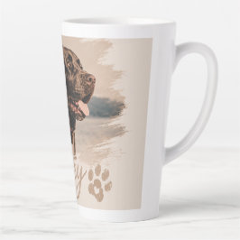Café Latte Taza con nombre y foto de tipografía elegante para