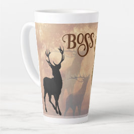 Café Latte Taza con plantilla de nombre de cuernos de cazador