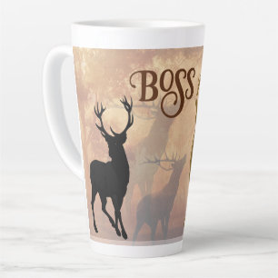 Café Latte Taza con plantilla de nombre de cuernos de cazador
